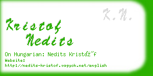 kristof nedits business card